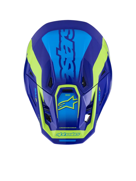 Sm7 Deed Helmet Blue/Ylw Fluo Glossy Lg - ALPINESTARS