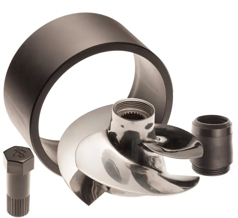 Boat propeller with accessories in high-strength stainless steel, one-piece mold for durability