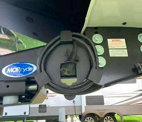 Black coiled trailer cable for pin box cord storage in SP56-463 Mor/Ryde Magnetic Pin Box