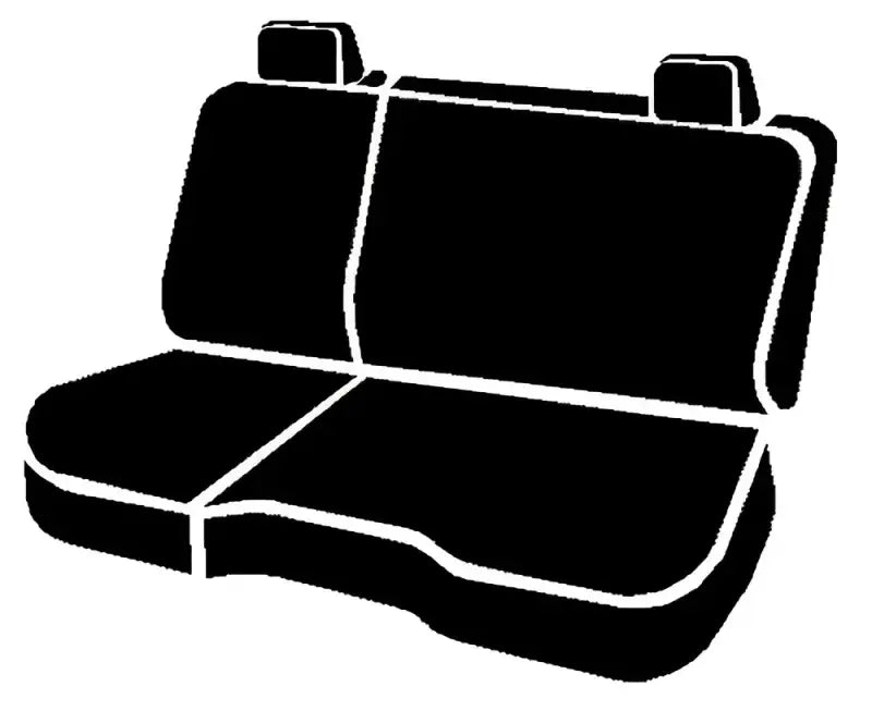 Black FIA rear bench seat with headrests and white seam accents for SP82-94 Black FIA