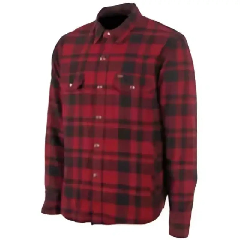 Red and black plaid flannel shirt from Speed and Strength Black 9 2.0 Moto Shirt perfect fit