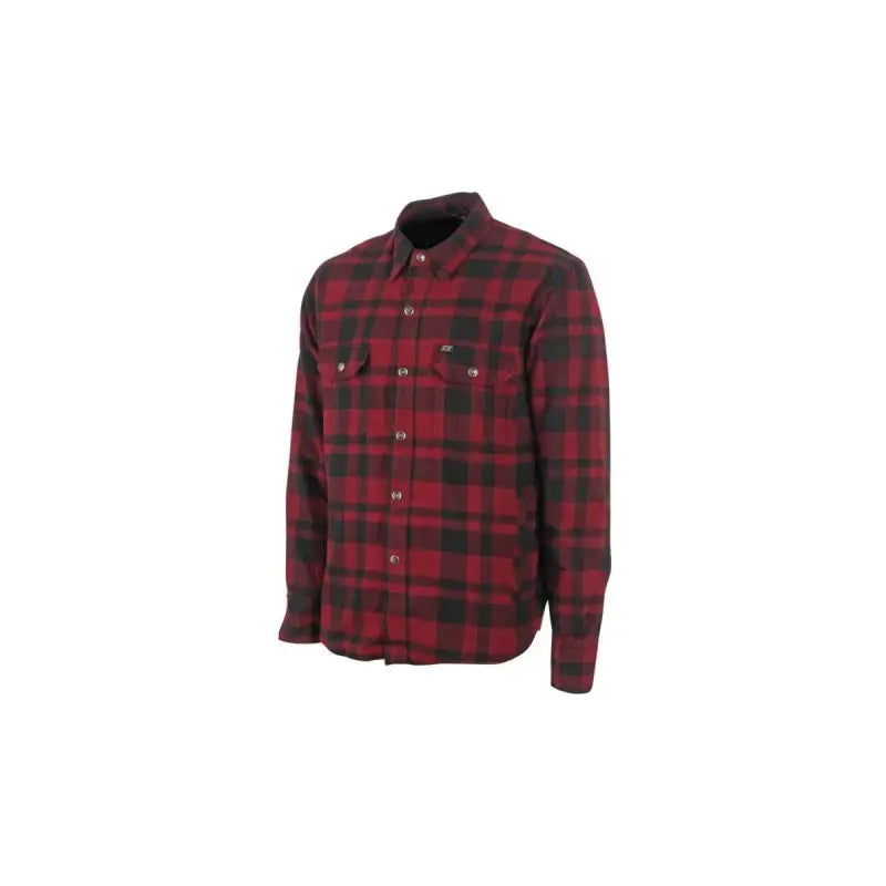 Red and black plaid flannel moto shirt from Speed and Strength Black 9 2.0 Red collection