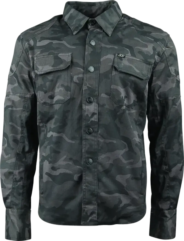 Camouflage arms moto shirt displayed in Speed and Strength Call to Arms Moto Shirt Small