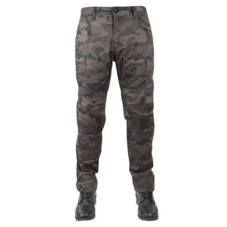 Speed and Strength Dogs of War Pant Camouflage with black boots for a tough look
