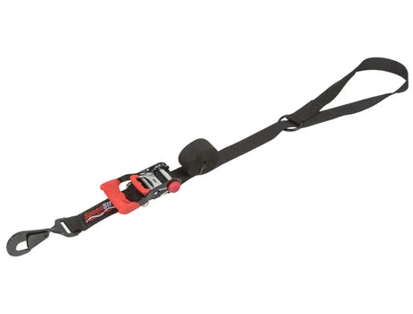 Black 2in UTV wheel tie-down strap with ratchet for RV parts & accessories