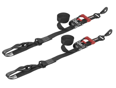 SpeedStrap 1 1/2In x 10Ft Ratchet Tie-Down w/ Soft-Tie (2 Pack) - Black - Truck & Automotive