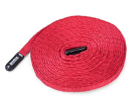 Coiled red shoelace with black aglets for SpeedStrap 1/2In Pockit Tow Weavable Recovery Strap