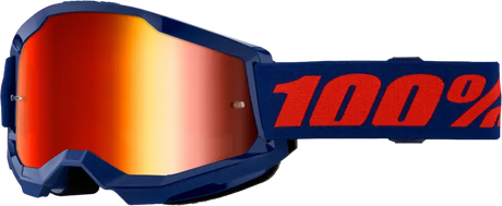 Strata 2 Goggle Navy Mirror Red Lens - Powersports