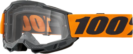 Strata 2 Goggle Neon Orange Clear Lens - Powersports