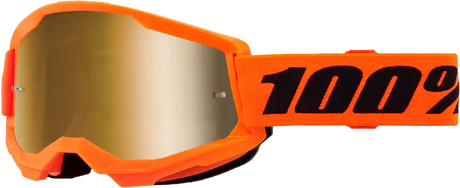 Strata 2 Junior Goggle Neon Orange Mirror Gold Lens - Powersports