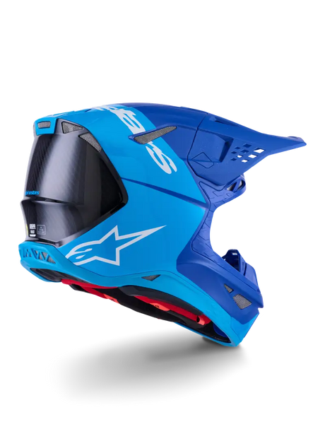 Supertech S M10 Flood Helmet Met Blu/Md Blu/Blk Crb M&G 2x - ALPINESTARS