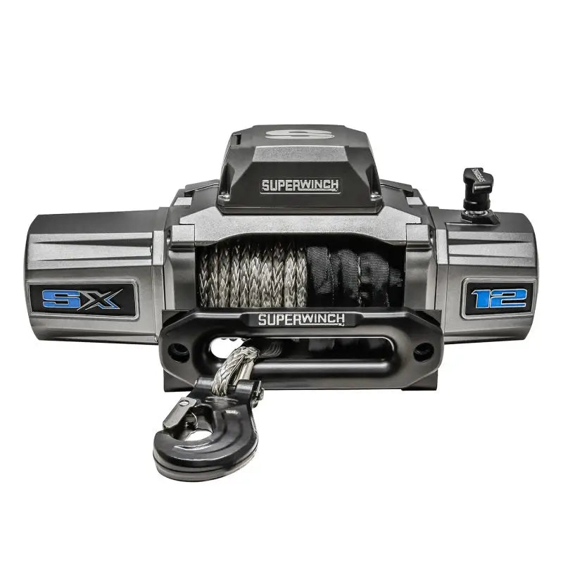 Superwinch 12000 LBS 12V DC 3/8in x 80ft Synthetic Rope SX 12000SR Winch - Graphite - 1712201