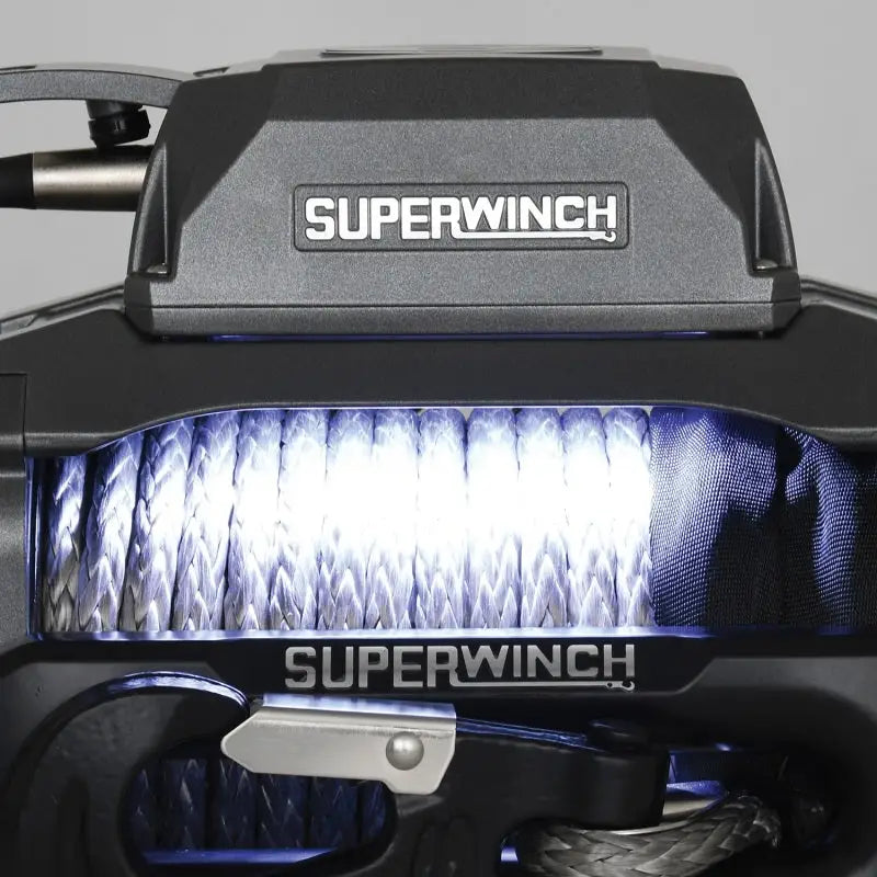 Superwinch 12000 LBS 12V DC 3/8in x 80ft Synthetic Rope SX 12000SR Winch - Graphite - 1712201