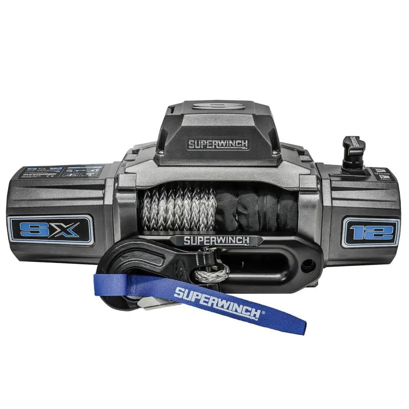 Superwinch 12000 LBS 12V DC 3/8in x 80ft Synthetic Rope SX 12000SR Winch - Graphite - 1712201