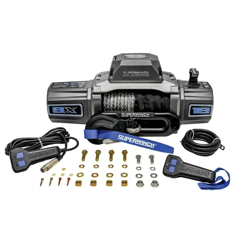 Superwinch 12000 LBS 12V DC 3/8in x 80ft Synthetic Rope SX 12000SR Winch - Graphite - 1712201