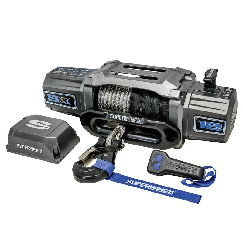 Superwinch 12000 LBS 12V DC 3/8in x 80ft Synthetic Rope SX 12000SR Winch - Graphite - 1712201