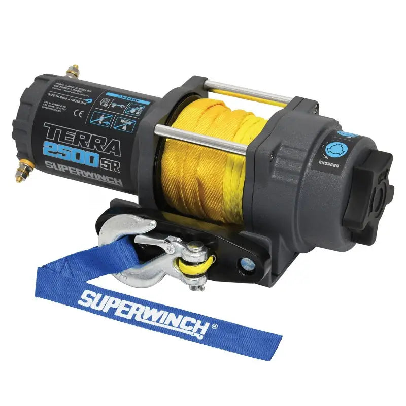 Superwinch 2500 LBS 12V DC 3/16in x 40ft Synthetic Rope Terra 2500SR Winch - Gray Wrinkle - 1125270