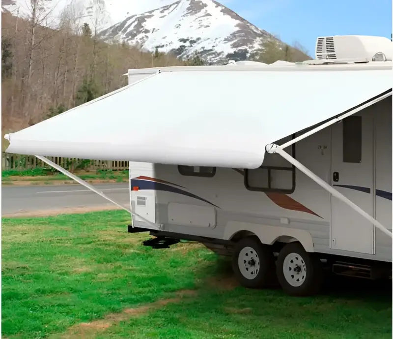 White RV awning in sldtop polar white for Dometic R/F Sldtop Polar White 50 feet