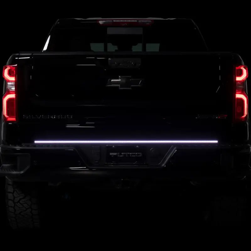 Tailgate Light LED; 60 Inch Flexible Bar; Clear Lens; Red Running/ Brake/ White Reverse/ Amber Turn Signals; Tinted