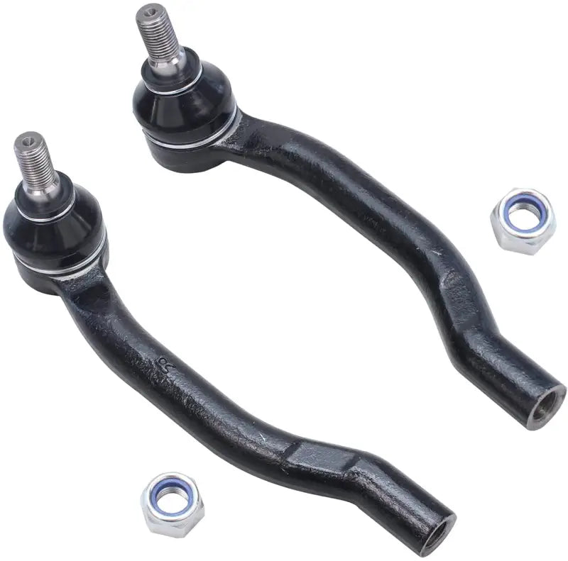 Two black Dorman tie rod ends with nuts, perfect for your tie rod replacement