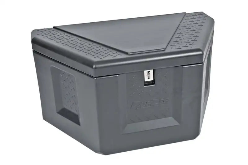 Tool Box Triangle Trailer; Single Lid; Diamond Tread; Black; Plastic; 36 Inch (Back)/18.25 (Front) Width x 18.75 Length