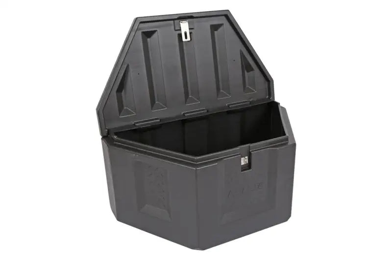 Tool Box Triangle Trailer; Single Lid; Diamond Tread; Black; Plastic; 36 Inch (Back)/18.25 (Front) Width x 18.75 Length
