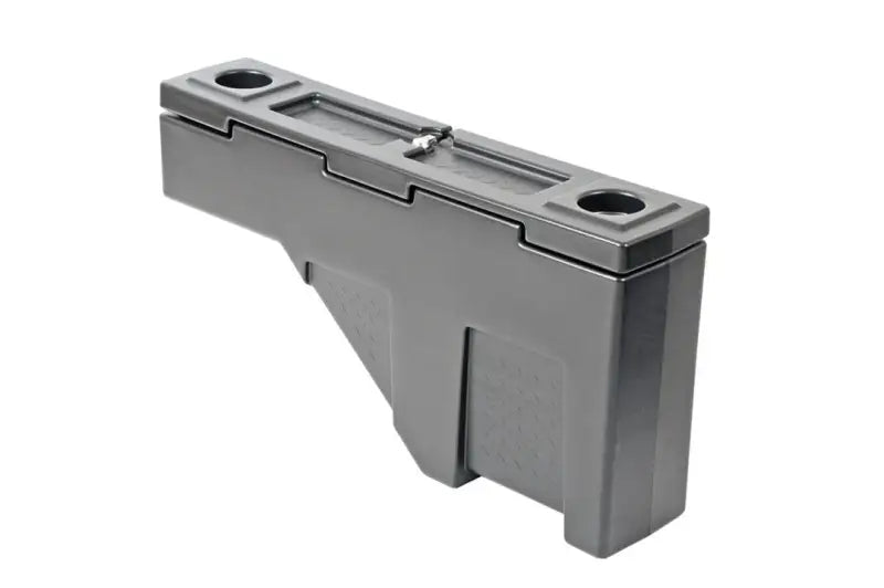 Tool Box Wheel Well; Single Reversible Lid; Black; Polyethylene; 37 Inch Top Length/ 14 Bottom Length x 7.75 Width 19.5