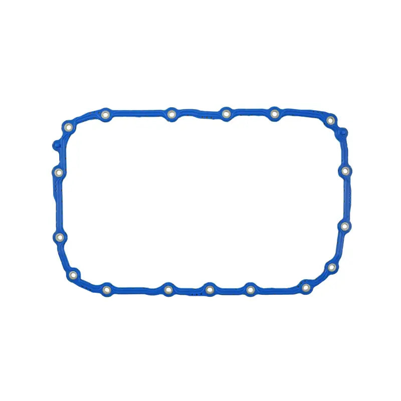 Blue rectangular transmission gasket with bolt holes for automatic transmission repair
