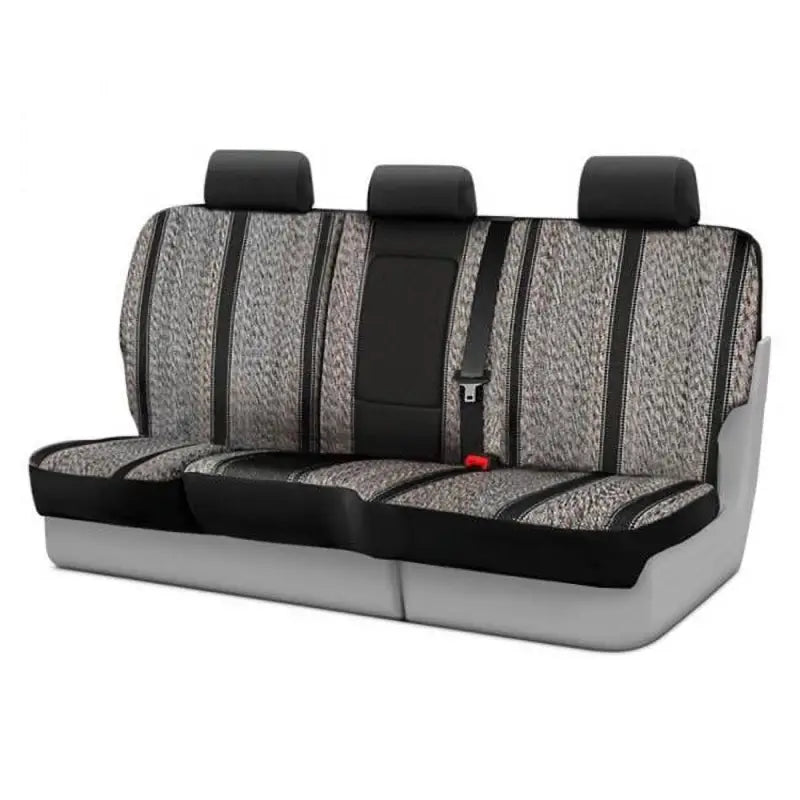 Gray and black striped car seat cover for Fia Tr Rear fitment on Sierra 1500 Crew C