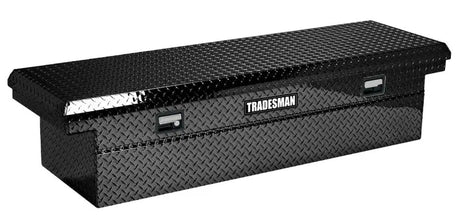 Black diamond-plated Tradesman Aluminum Economy Cross Bed Truck Tool Box for trucks
