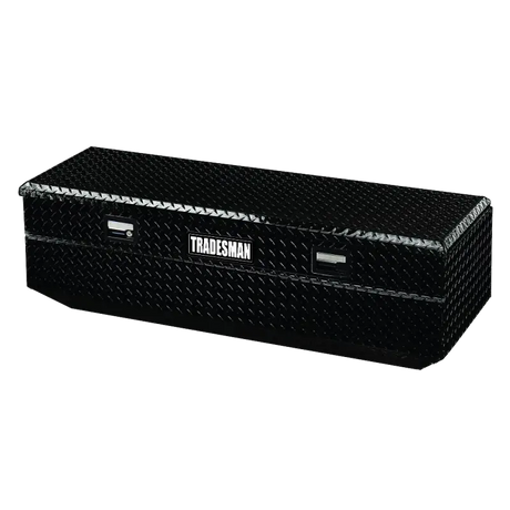 Black diamond plate aluminum tool box for trucks, tradesman aluminum flush mount style