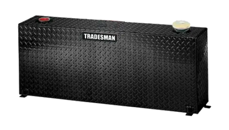 Black diamond-plate fuel tank from Tradesman Aluminum for reliable liquid storage