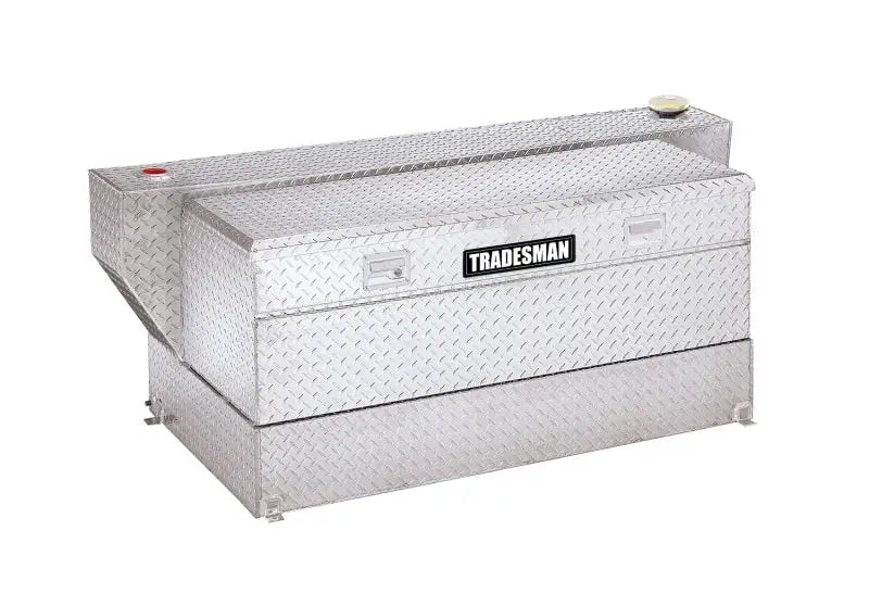 Aluminum diamond plate truck storage tank combo for liquid storage and fuel needs