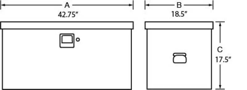 Tradesman Steel Job Site Box/Chest (Light Duty/Large) (42.75in.) - Black - Truck & Automotive