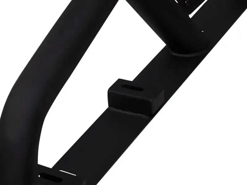 Black metal truck bed bar with 3 inch tubular structure and third brake light mount