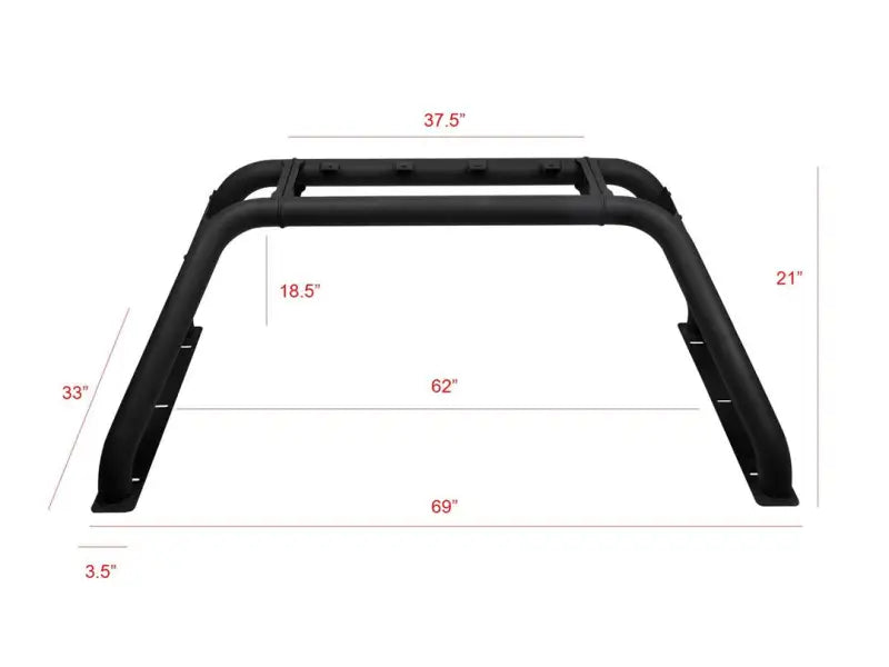 Truck Bed Bar Modular Style; Mounts Up To 4 Lights; Powder Coated; Black; Steel - & Automotive