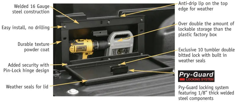 Tuffy Toyota Tacoma Truck Bed Security Lockbox - Tuffy Products