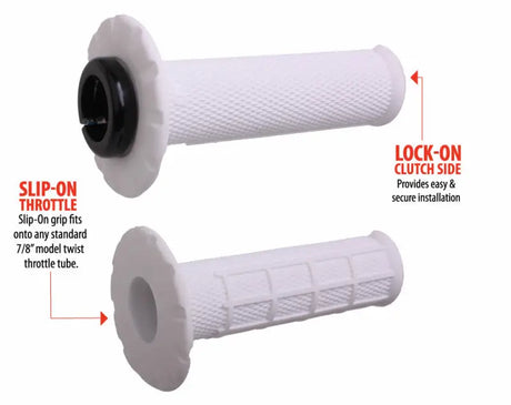 Universal Lock On Grips Pro Half Waffle White/Black (Soft) - ODI