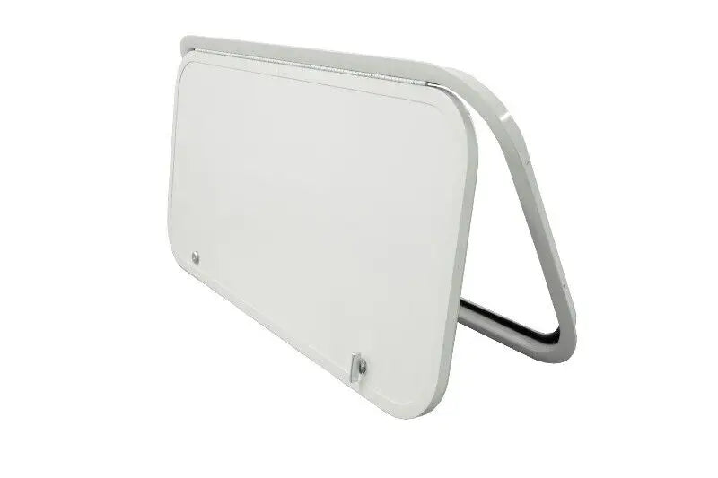 White rectangular boat porthole with curved frame for V000362916 Lippert RV parts & accessories