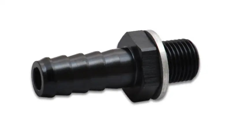 Black barb fitting with threaded end for vibrant female male M10 applications