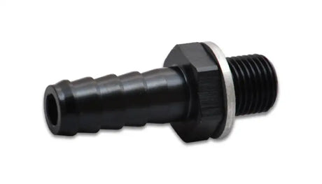 Black barb fitting with threaded end for vibrant female male M10 applications