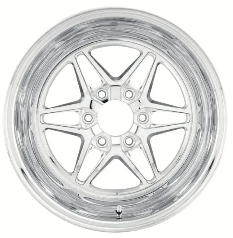 Polished chrome Weld S81 6x135mm automotive wheel with deep dish rim