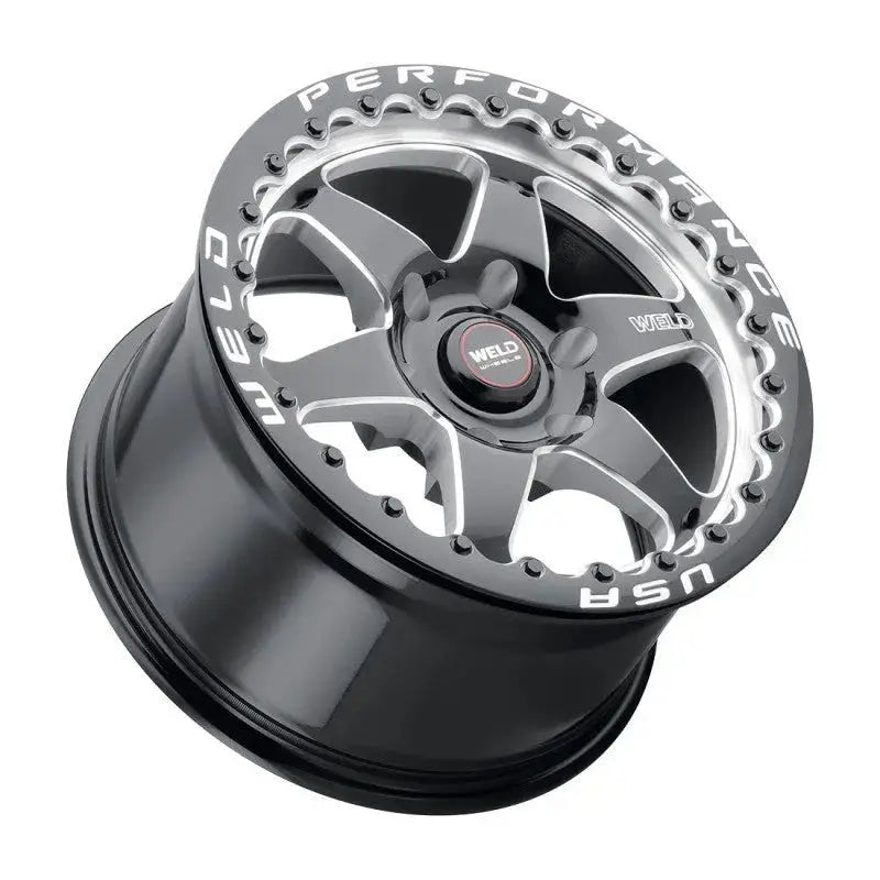 Weld S909 17x10 Ventura 6 Beadlock 6x135 ET42 BS7.25 Gloss BLK MIL DIA 87.1 - Wheels