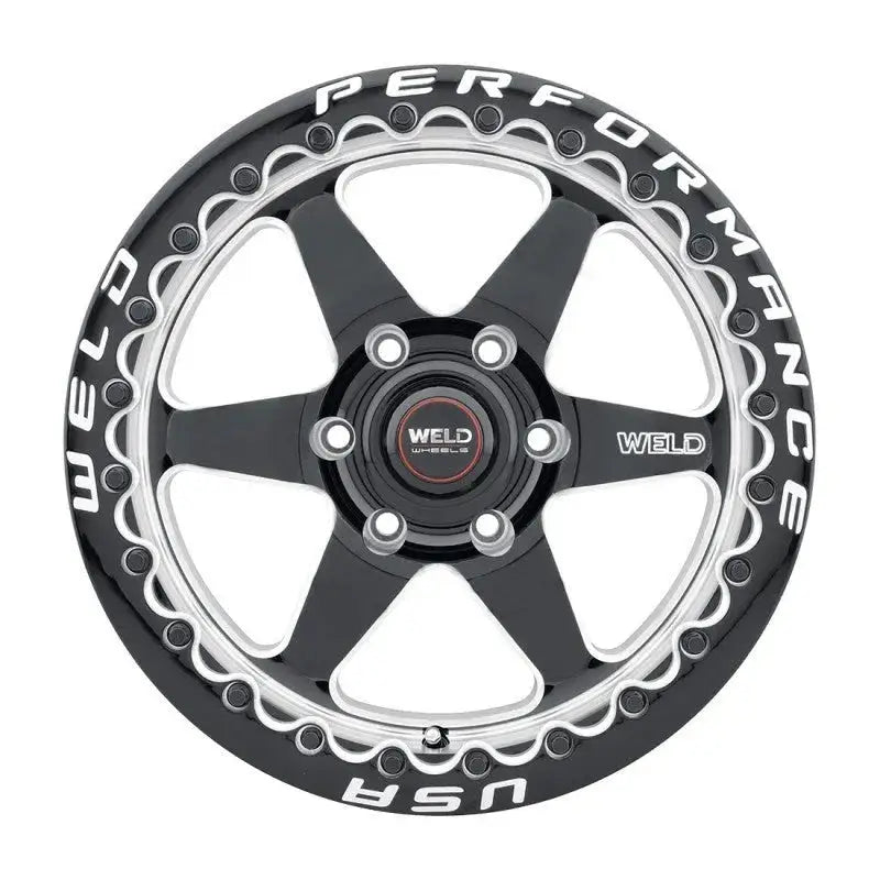 Weld S909 17x10 Ventura 6 Beadlock 6x135 ET42 BS7.25 Gloss BLK MIL DIA 87.1 - Wheels