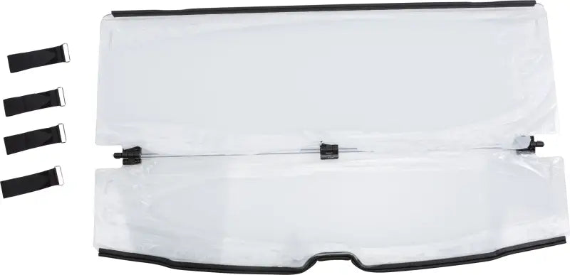 Clear foldable golf cart windshield with mounting straps for WEST120-0033 folding windshield