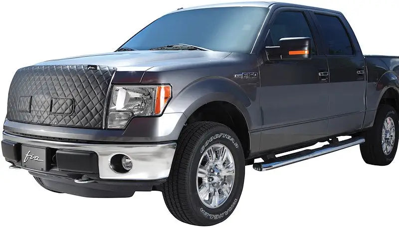 Gray Ford F-150 pickup truck with WF922-25 FIA 18 F150 Winter Frnt Bugscreen