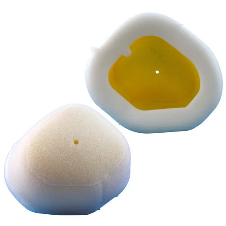 Two off-white X170-45 No Toil air filters with yellow interior for extreme condition air