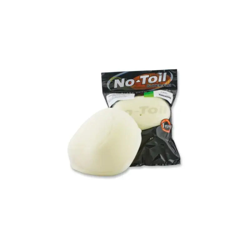 White oval sponge with No Toil branded package for extreme condition air filter use