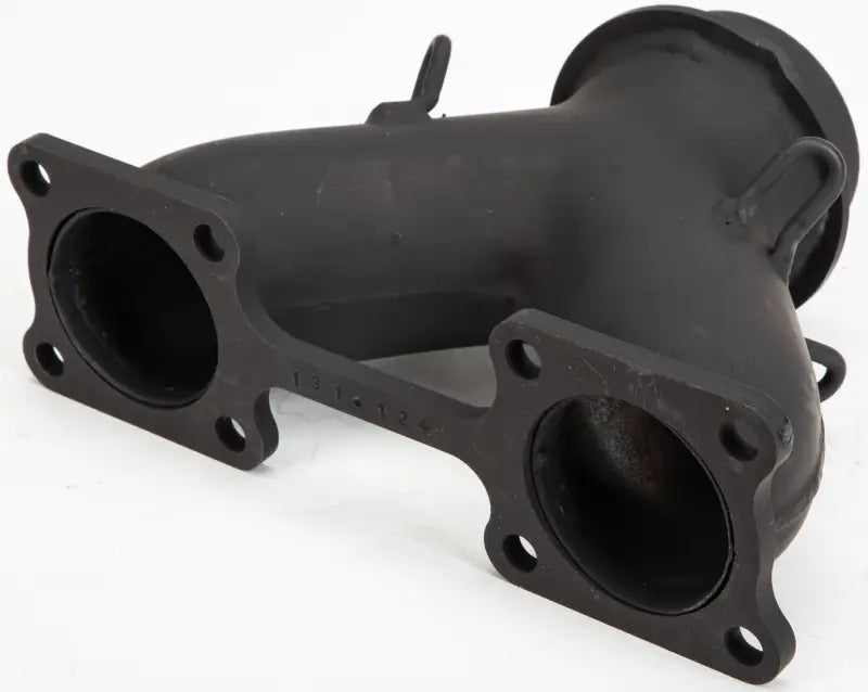 Black cast iron exhaust manifold for Arctic Cat pipe Arctic Cat with two four-bolt flanges