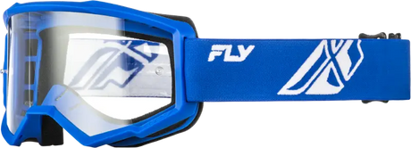 Youth Focus Goggle Blue/White W/ Clear Lens - FLY RACING
